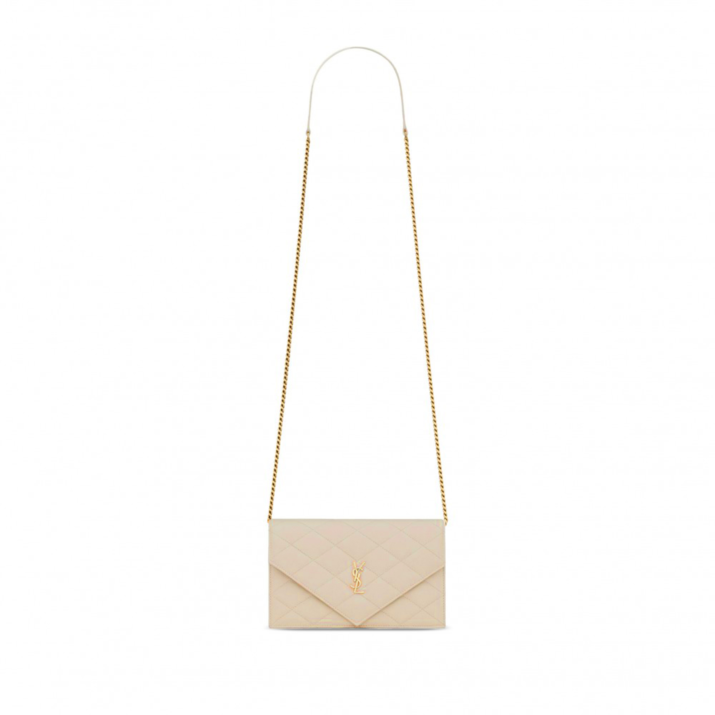 YSL PARIS CHAIN WALLET IN GRAIN DE POUDRE LEATHER 871149 (20*13*5cm)